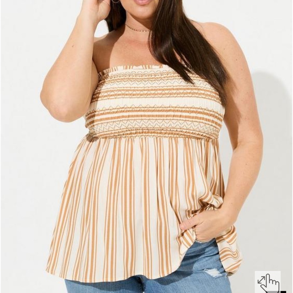 Torrid Rayon Slub Smocked Tube Top